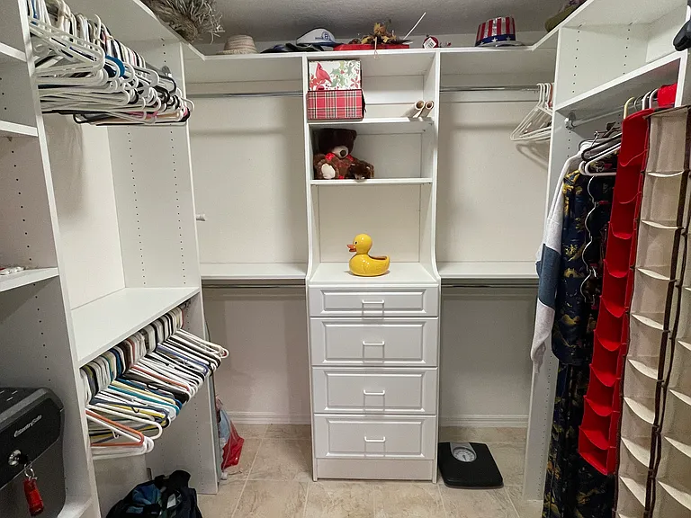 Closet for the main bedroom.