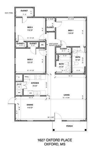 Floor plan 1627 Oxford Place