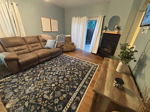 Large family room with view of the private backyard.