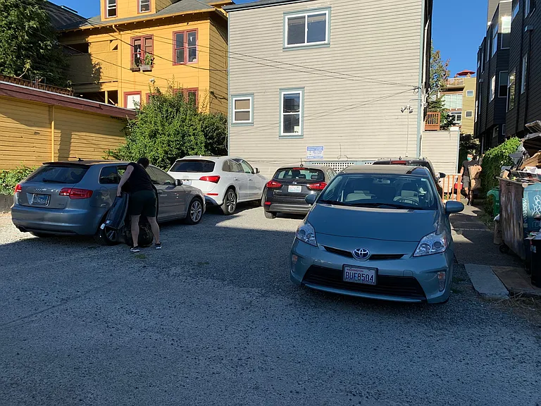 Parking area via alley