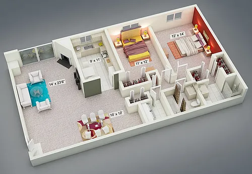 Floor plan Two Bedroom Fairway