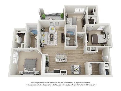 Floor plan 3 Bdrm 2 Bath Handicap
