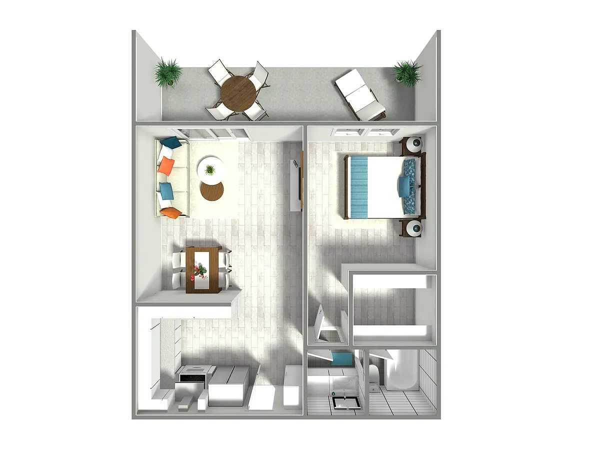 Floor plan 1Bed 1 Bath #1