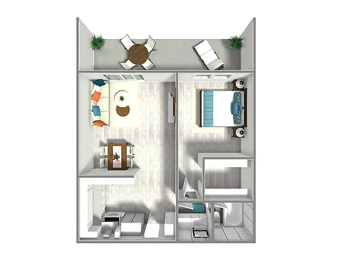 Floor plan 1Bed 1 Bath #1
