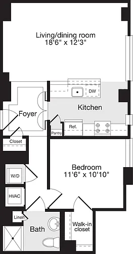 Floor plan 1 Bedroom L