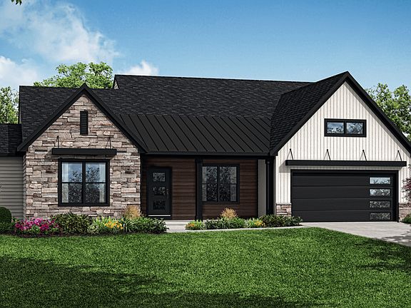 Front elevation of the Blakely model from Garman Builders