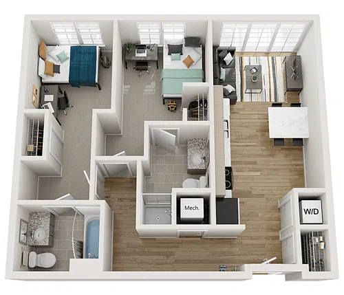 Floor plan 2BR/2BA - B10
