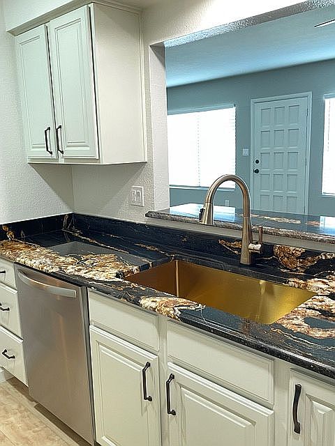 Touch faucet, custom granite