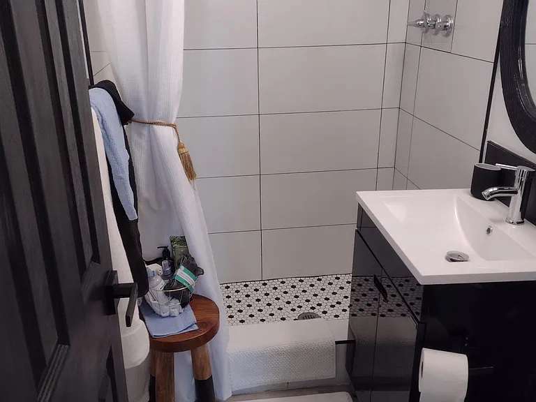 Bathroom with large shower