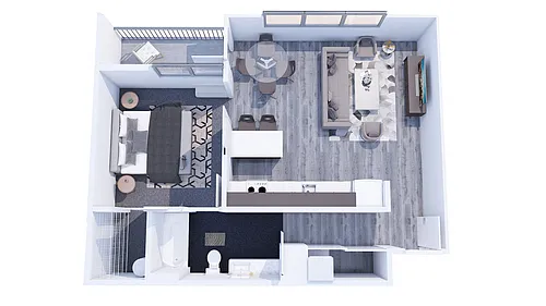 Floor plan One Bed One Bath B
