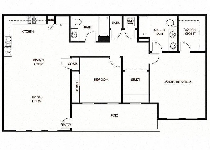 Floor plan LIVE - WORK Plan 3 - 2 Bedroom 2 Bath - Ground Lev