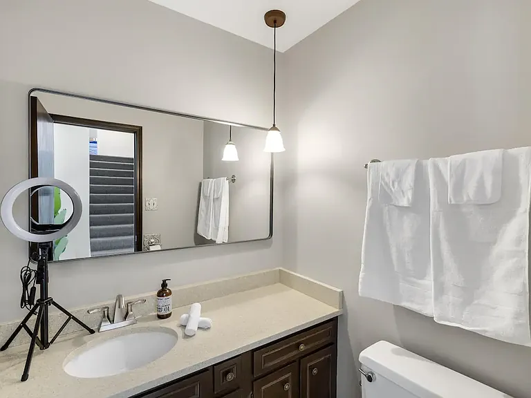 Powder room toilet.