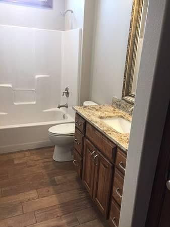 Main bathroom with granite top