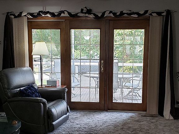 Living room looking out to deck