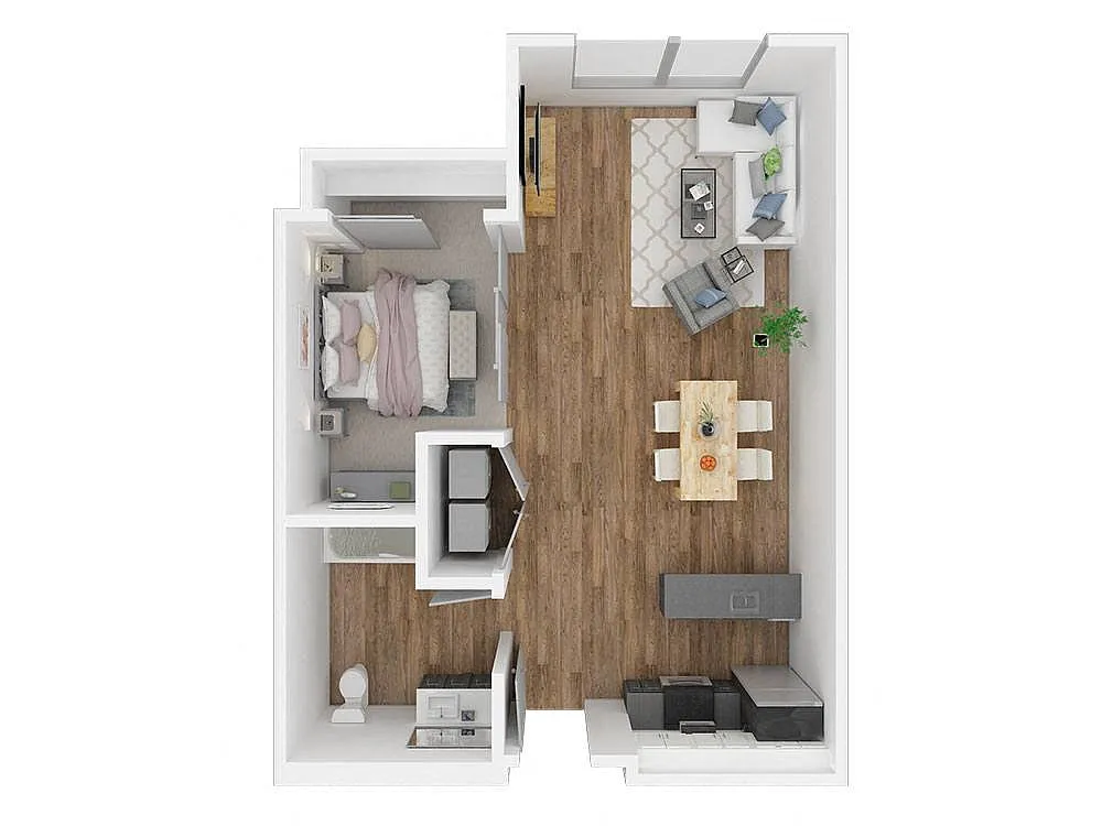 Floor plan 1 Bed, 1 Bath A4