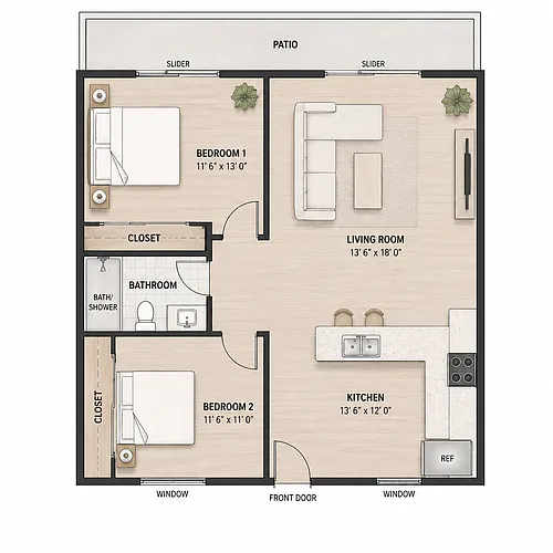 Floor plan 2 bedroom