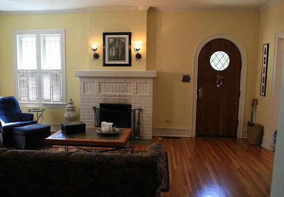 Living Room with Hardwood Floors & Fireplace