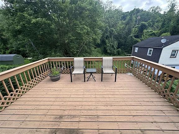 Deck at rear of home