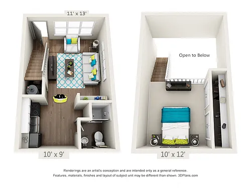 Floor plan 1x1 Loft - Platinum