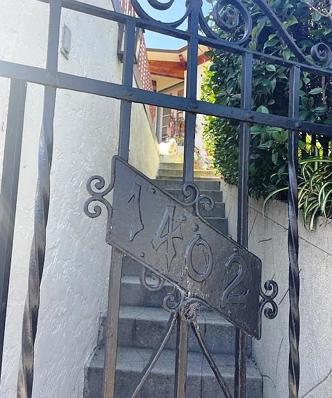 Entry Gate up stairs up to Terrace & to Guest Suite Entry