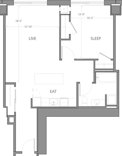 Floor plan 1 Bedroom I