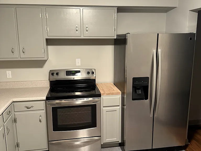 Microwave above stove installed