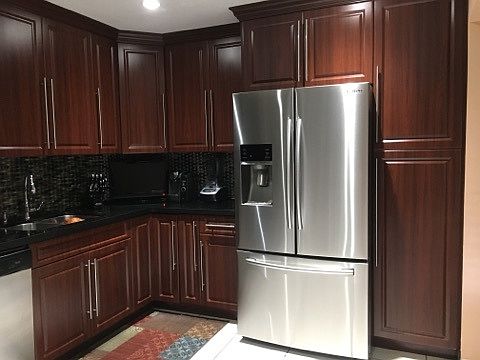 Remodeled kitchen with stailess steel appliances