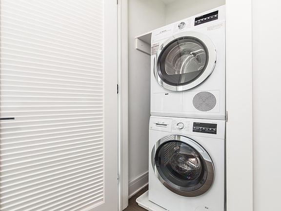 Tucked away washer dryer closet