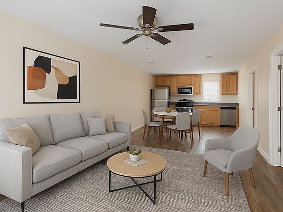 living and dining areas virtually staged