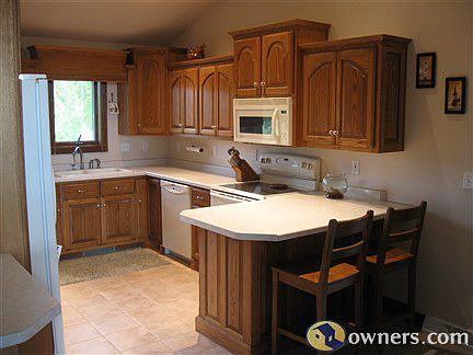 Kitchen with vaulted ceiling