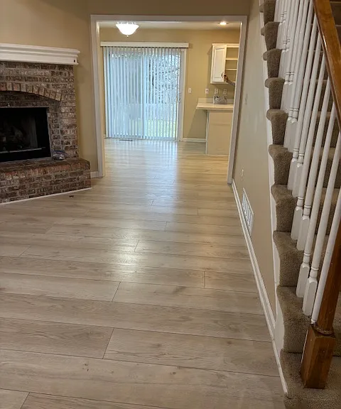 Living room view into kitchen/dining (updated photos coming soon)