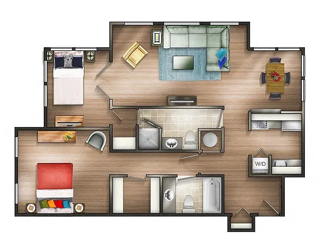 Floor plan 2 Bedroom 2E 01