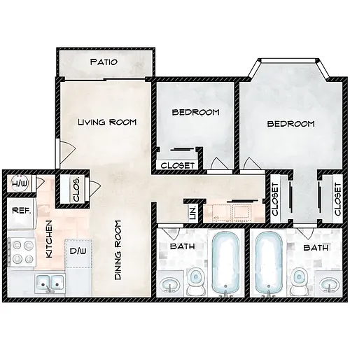 Floor plan Two Bedroom