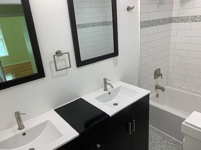 Full Bath, Two Sinks, Shower and Tub