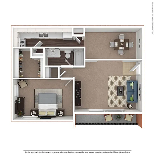 Floor plan 1x1 Medium