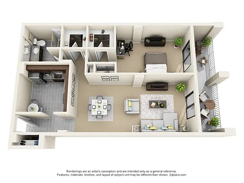 Floor plan Tower 1 Bedroom