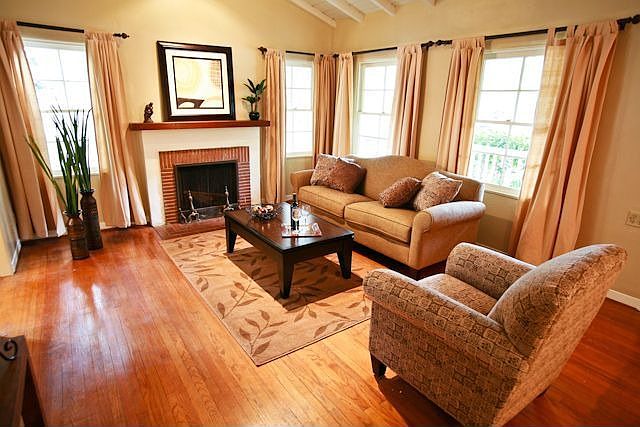 Living Room with Cathedral Ceiling