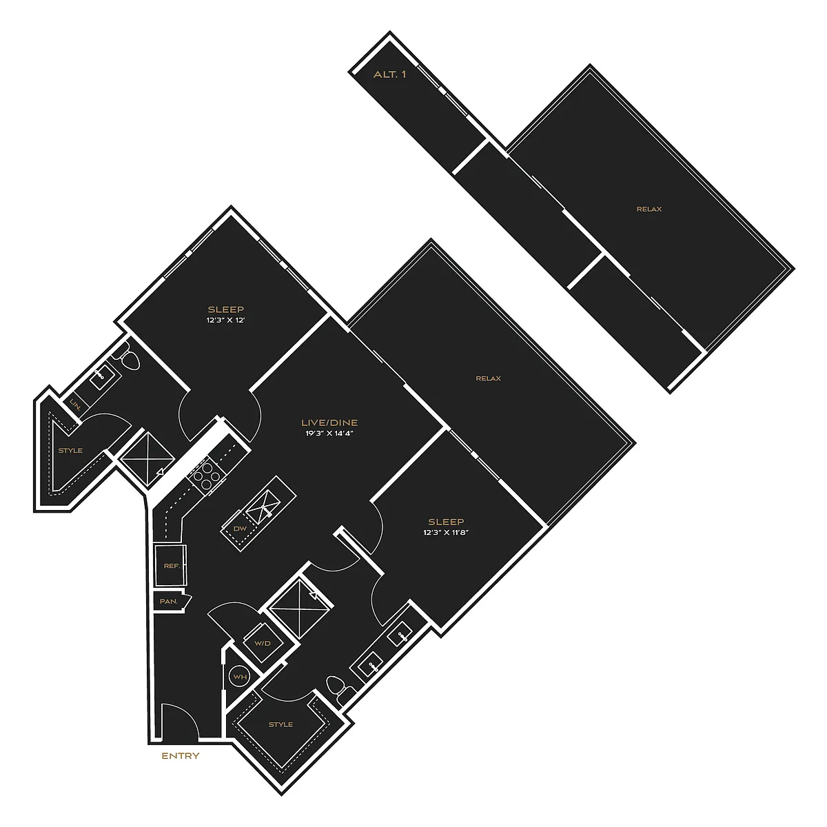Floor plan 2BD - F