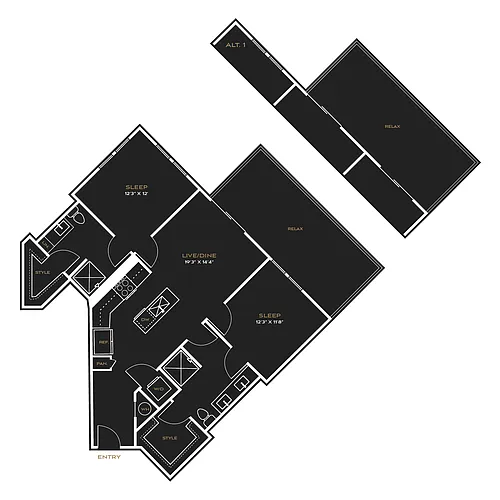 Floor plan 2BD - F