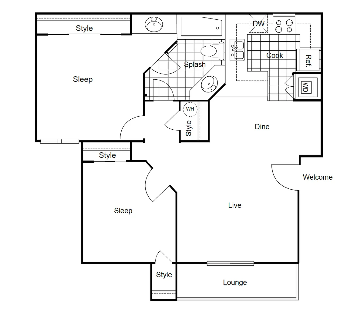 Floor plan Shasta - 2x1
