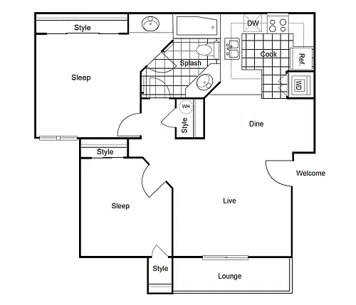 Floor plan Shasta - 2x1
