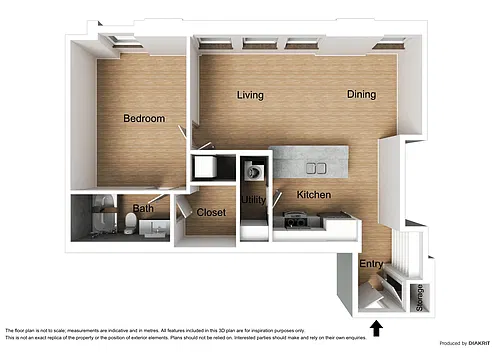 Floor plan One Bedroom - C