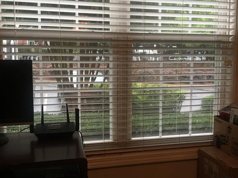 Office Window overlooking Community Pool - Office could possibly be converted to a 4th bedroom