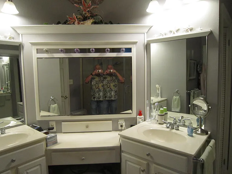 1st floor Master Bath dual vanities and make up station
