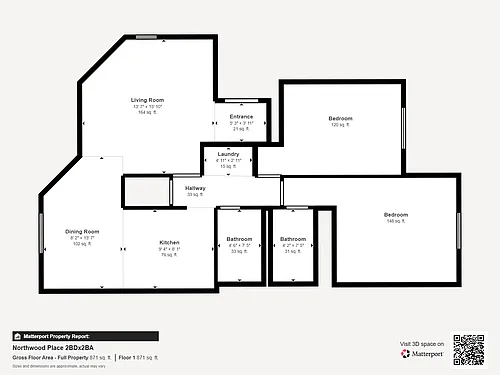 Floor plan 2 Bedroom 2 Bathroom