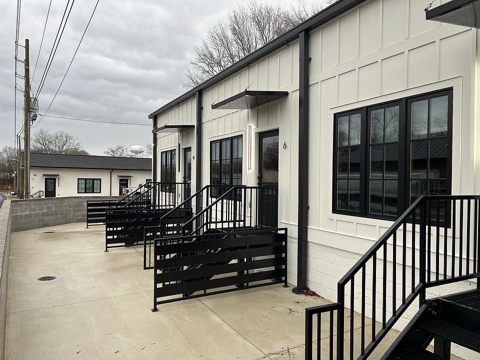 Patios and entryways for units 4, 6, and 8