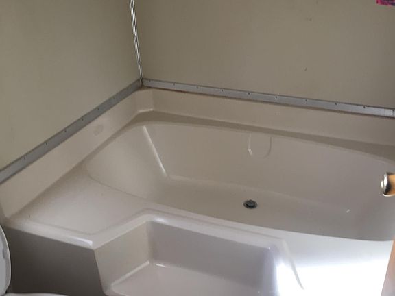 Tub and shower in the master bathroom