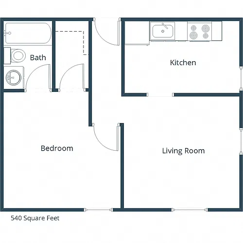 Floor plan One Bedroom 11F