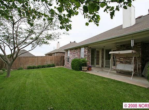 landscaped back yard