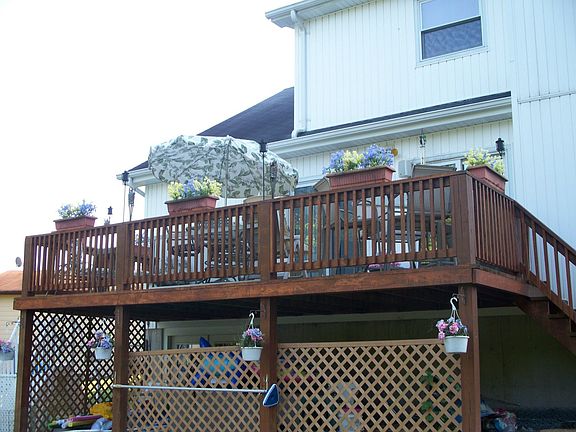 deck off family room and master bedroom